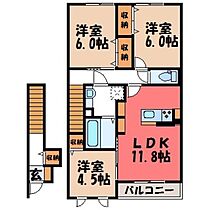 グリシーナ  ｜ 茨城県結城市新福寺1丁目（賃貸アパート3LDK・2階・72.90㎡） その2