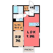 カサ・デ・プラセール  ｜ 栃木県栃木市川原田町（賃貸アパート1LDK・2階・33.61㎡） その2