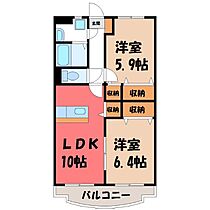 ユーミークアトロ II  ｜ 栃木県小山市大字喜沢（賃貸マンション2LDK・3階・53.52㎡） その2