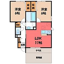 ラコントル D  ｜ 栃木県小山市大字羽川（賃貸アパート2LDK・1階・55.29㎡） その2