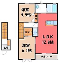 サニーヒルズ E  ｜ 茨城県筑西市市野辺（賃貸アパート2LDK・2階・61.60㎡） その2