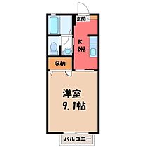 アプリコットハイツ城東  ｜ 栃木県小山市城東5丁目（賃貸アパート1K・1階・28.21㎡） その2