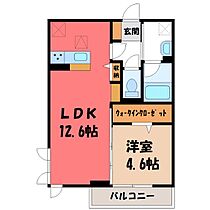 Bios  ｜ 栃木県宇都宮市桜5丁目（賃貸アパート1LDK・1階・40.28㎡） その2