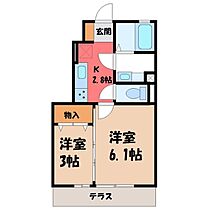 YAHATA HOUSE KIKU  ｜ 栃木県小山市八幡町1丁目（賃貸アパート2K・1階・29.68㎡） その2