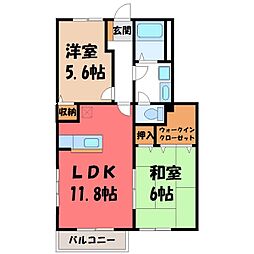 サンシティC 2LDKの間取図画像