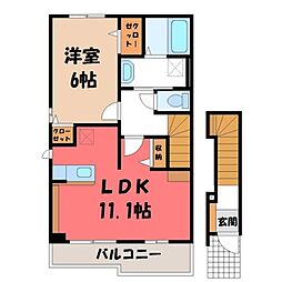 JR日光線 鹿沼駅 バス23分 上石川十文字下車 徒歩12分 2階/-