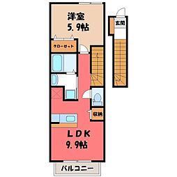アルコバレーノポンテA 1LDKの間取図画像