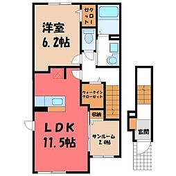 メゾン・ストリート 1LDKの間取図画像