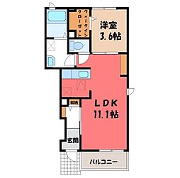 フォルシュB 1LDKの間取図画像