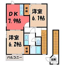 サニーガーデン・M 2DKの間取図画像