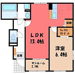 エントピアA 1LDKの間取図画像
