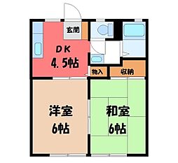 キクチハイツC 2DKの間取図画像