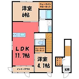 リベルテ 2LDKの間取図画像