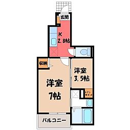 エルメゾン 2Kの間取図画像