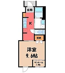 ルナメゾン 1Kの間取図画像