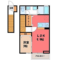 ル・シエル 1LDKの間取図画像