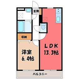エクセルショールさくら 1LDKの間取図画像