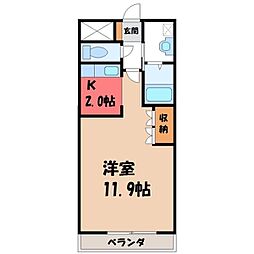 シェルル・あずま 1Kの間取図画像