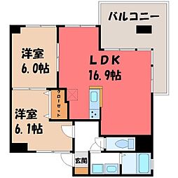 カルム竹林 2LDKの間取図画像