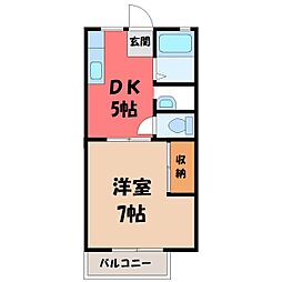JR東北本線 宝積寺駅 徒歩32分 2階/-