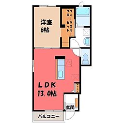 東武日光線 新栃木駅 バス15分 千塚小学校入口下車 徒歩2分 1階/-