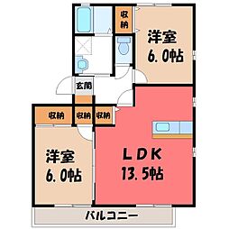 JR東北本線 宇都宮駅 バス15分 鶴田橋下車 徒歩6分 2階/-
