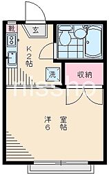 JR総武線 高円寺駅 徒歩17分の賃貸アパート 2階1Kの間取り