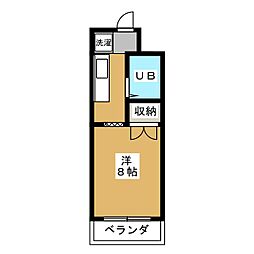 サンバレー1 ワンルームの間取図画像