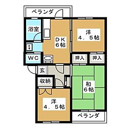 コーポ近江屋2 3DKの間取図画像
