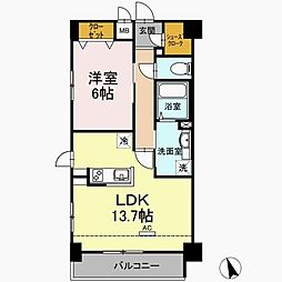 プラムヴィラージュ 1LDKの間取図画像