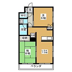 第12頼長ビル 2LDKの間取図画像