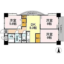 プレステージ南葛西 3DKの間取図画像