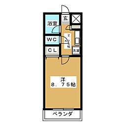 アルキ 1Kの間取図画像