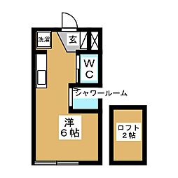 フローラ3 ワンルームの間取図画像