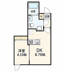 ヴランドール葛西 1DKの間取図画像