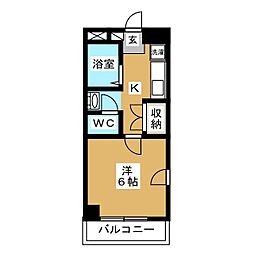 アセンズシティ 1Kの間取図画像