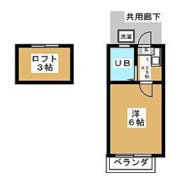 エクセル2号 ワンルームの間取図画像