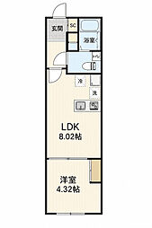ヴランドール葛西 1LDKの間取図画像