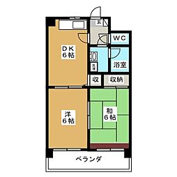 アビタシオン葛西 2DKの間取図画像
