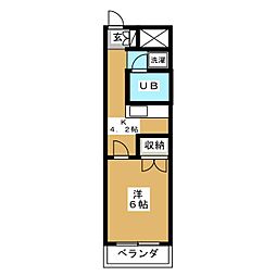 第12頼長ビル 1Kの間取図画像