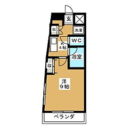 サリエラ 1Kの間取図画像