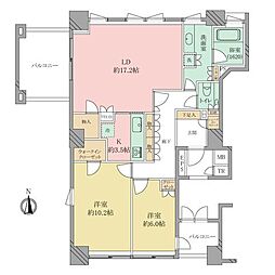 サンメゾン北浜ラヴィッサ 2LDKの間取図画像
