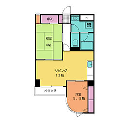 コーポホリウチ 1階2LDKの間取り