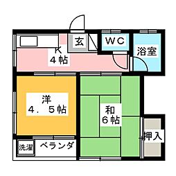 コスモハイツ 2Kの間取図画像