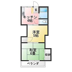 コーポマキA 2Kの間取図画像