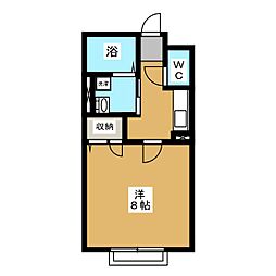エクセルIX 1階1Kの間取り