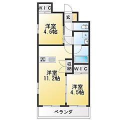 千葉市中央区要町マンション 2LDKの間取図画像
