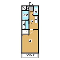 ラ・メール春日弐番館 1Kの間取図画像