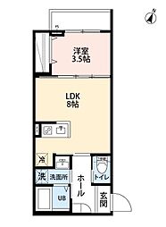 ロータス チバ 1LDKの間取図画像