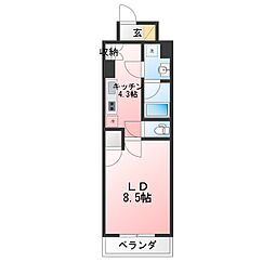 スカール千葉みなと 1Kの間取図画像